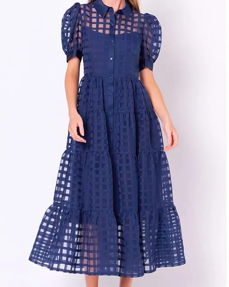 Greta Organza Tiered Maxi Dress sold by Care Tucker