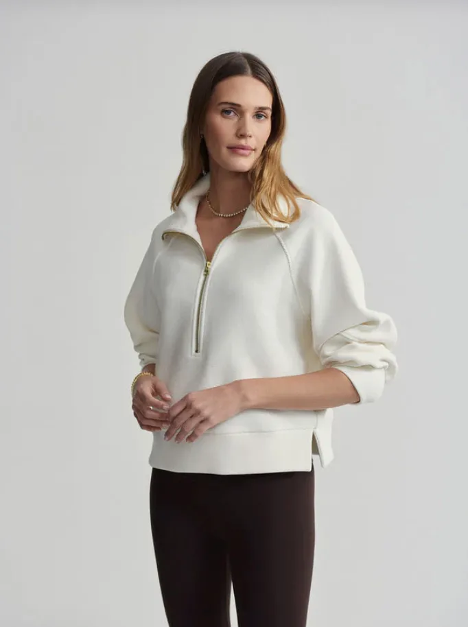 Milano Half Zip Sweat - Ivory sold by Care Tucker
