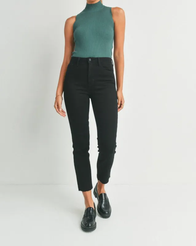 BLACK CLEAN SLENDER STRAIGHT JEANS sold by Care Tucker