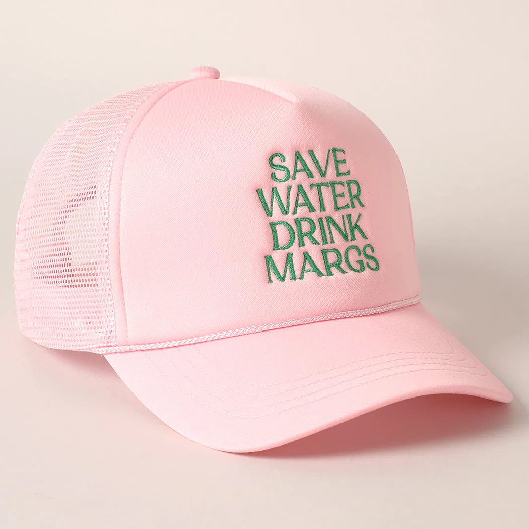 Save Water Drink Margs Trucker Hat- Light Pink sold by Care Tucker product image thumbnail 2