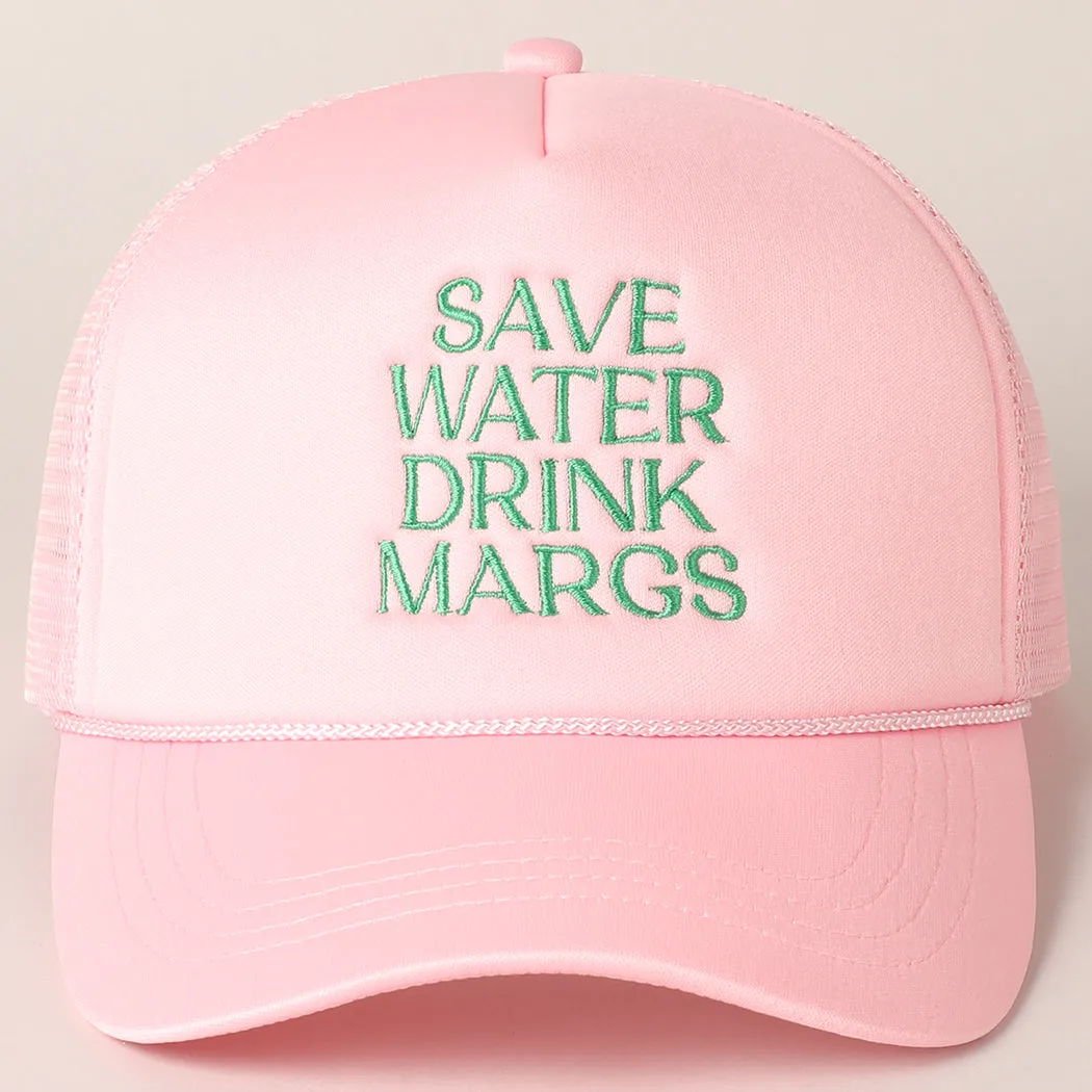 Save Water Drink Margs Trucker Hat- Light Pink sold by Care Tucker product image thumbnail 3
