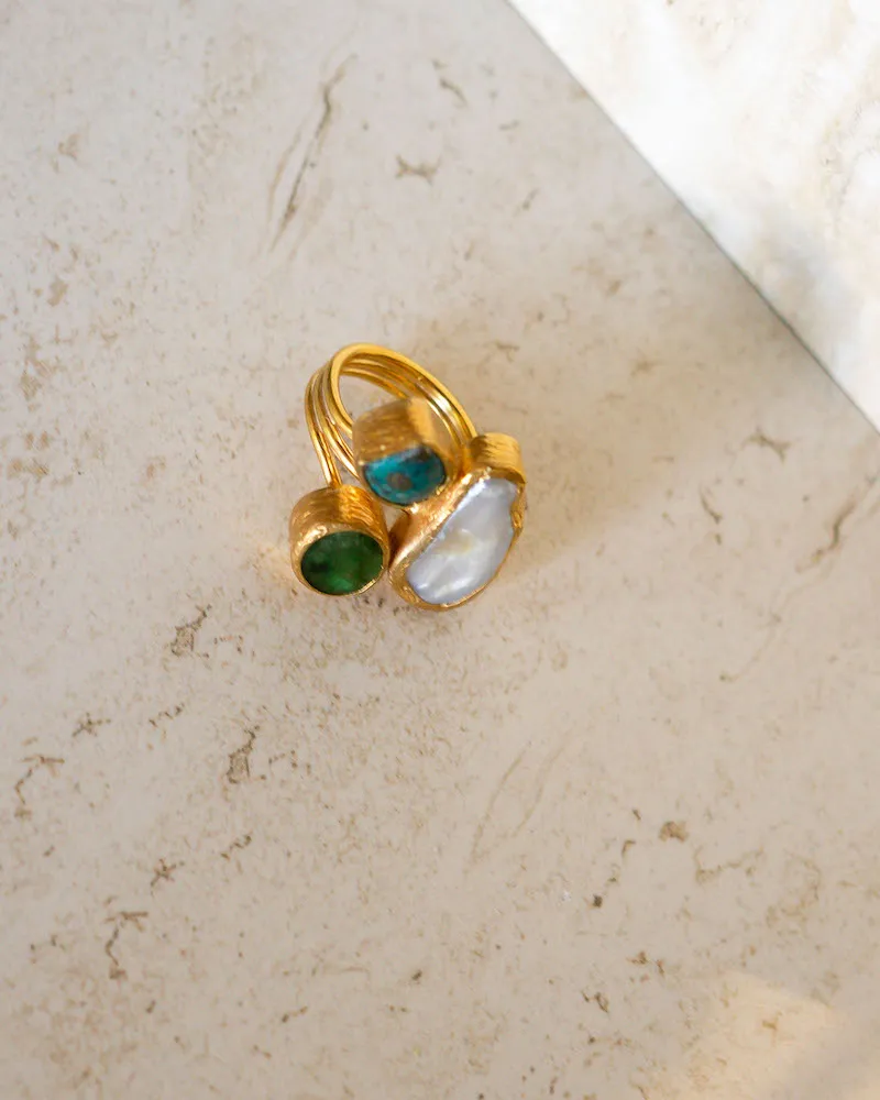 Three Stone Open Ring sold by Care Tucker