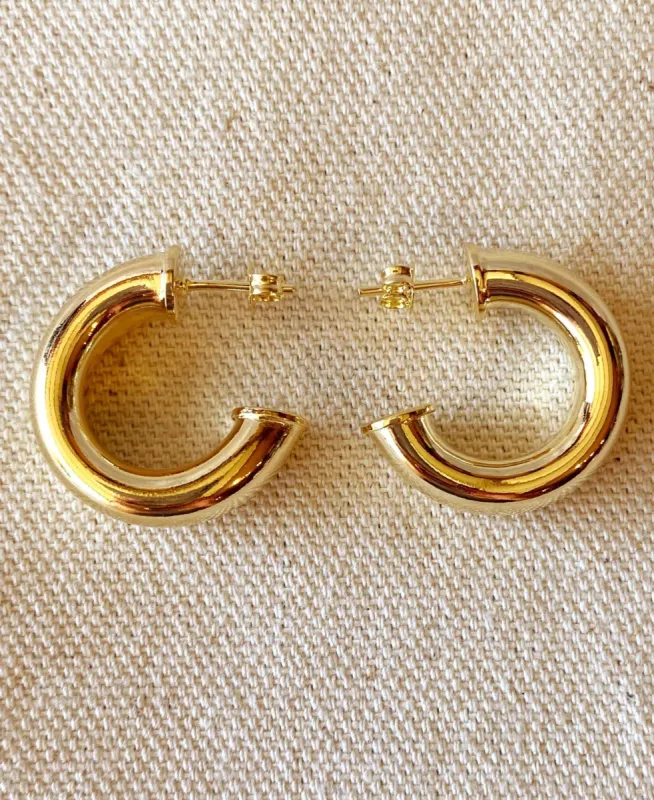 Chubby C-Hoop Gold Filled Earrings made by Care Tucker