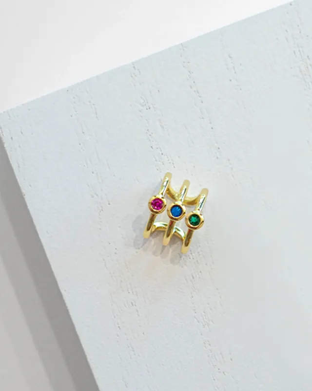 Multi Stone Cuff Earring Gold Plated sold by Care Tucker