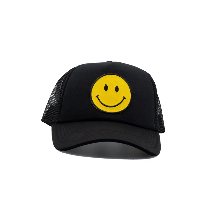 Smiley Face Black Trucker Hat sold by Care Tucker