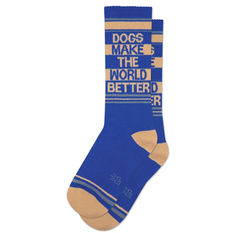 Dogs Make the World Better Gym Crew Socks sold by Care Tucker