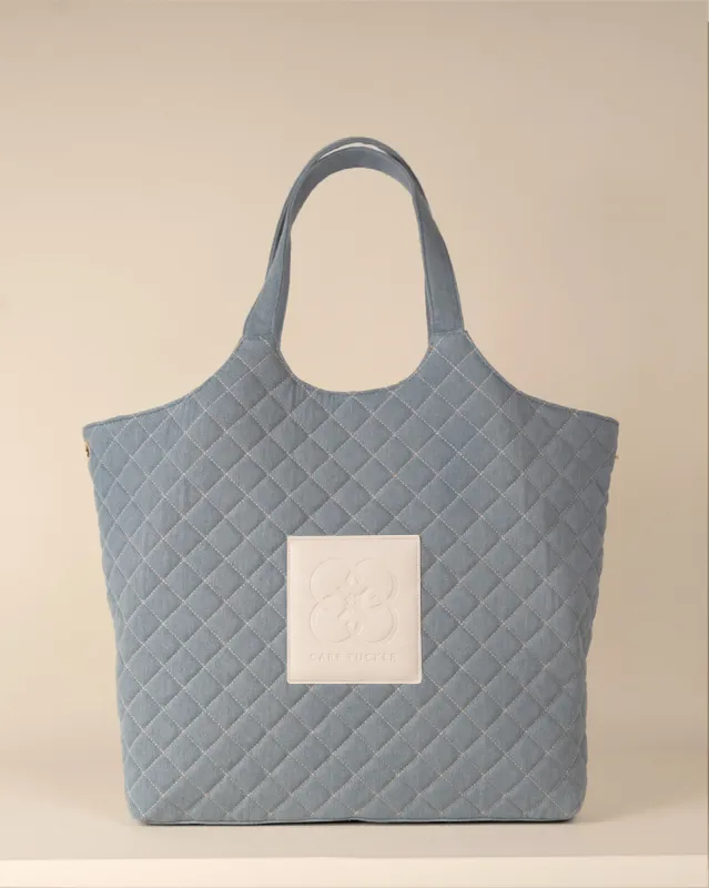 Maxi Quilted Denim Tote Bag Blue sold by Care Tucker