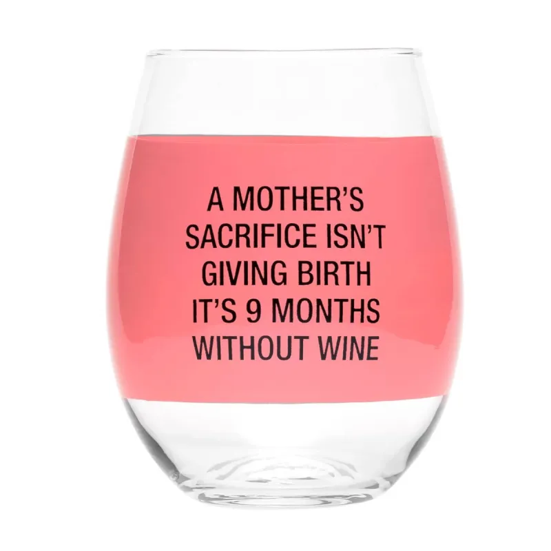 9 Months Without Stemless Wine Glass sold by Care Tucker