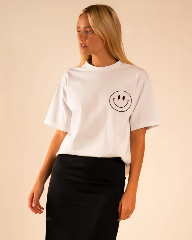 Marlie Tee 100 Things Happy White sold by Care Tucker