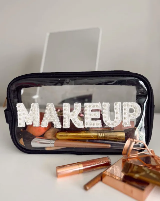 Clear Black Makeup Bag - Large sold by Care Tucker