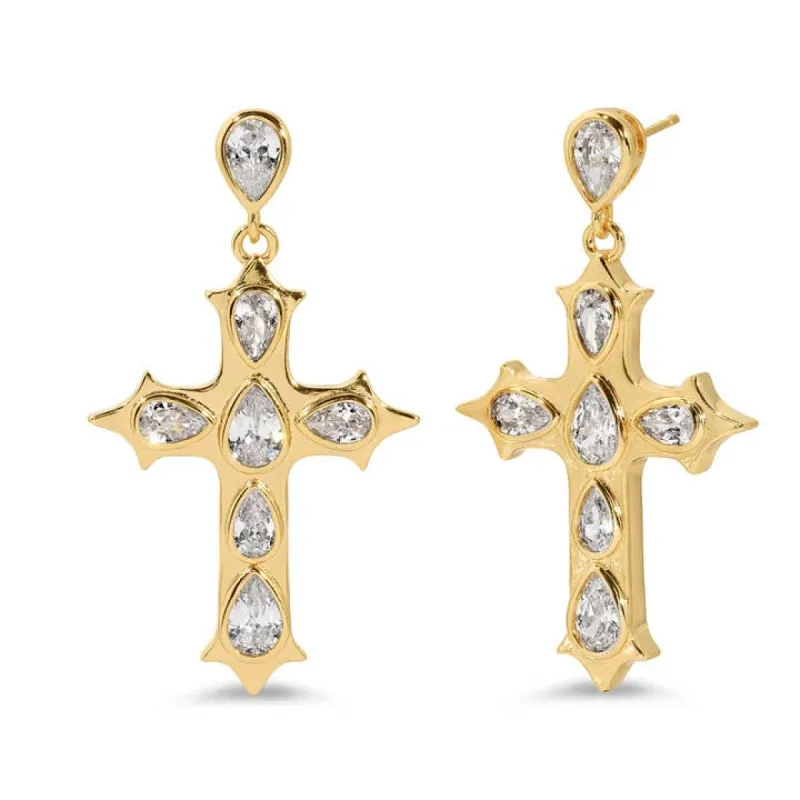 Gothic Cross Drop Earrings made by Care Tucker