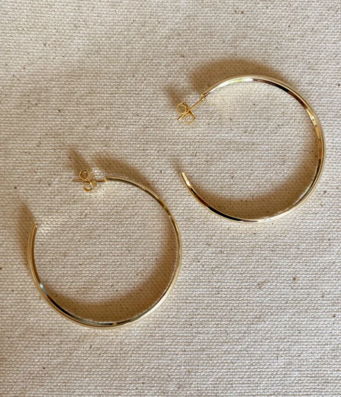 Hollow C-Hoop Earrings Gold Filled Earrings made by Care Tucker