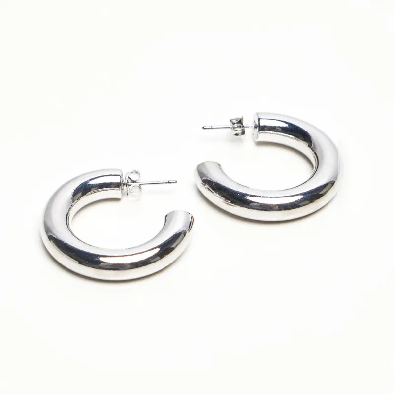 White Gold Hoops 25mm sold by Care Tucker