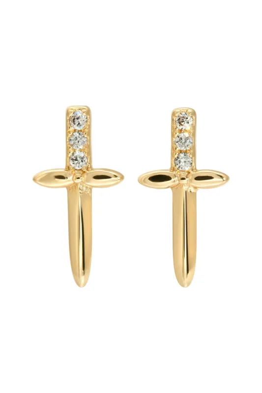 Dagger Cross Studs sold by Care Tucker