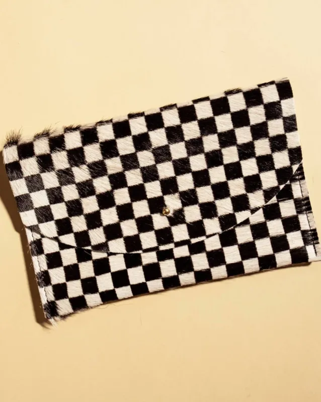 Envelope Pouch - Checkered Hair On Hide sold by Care Tucker
