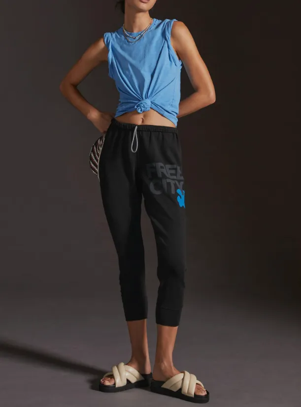 FREECITY 3/4 sweats - blackspace blue sold by Care Tucker