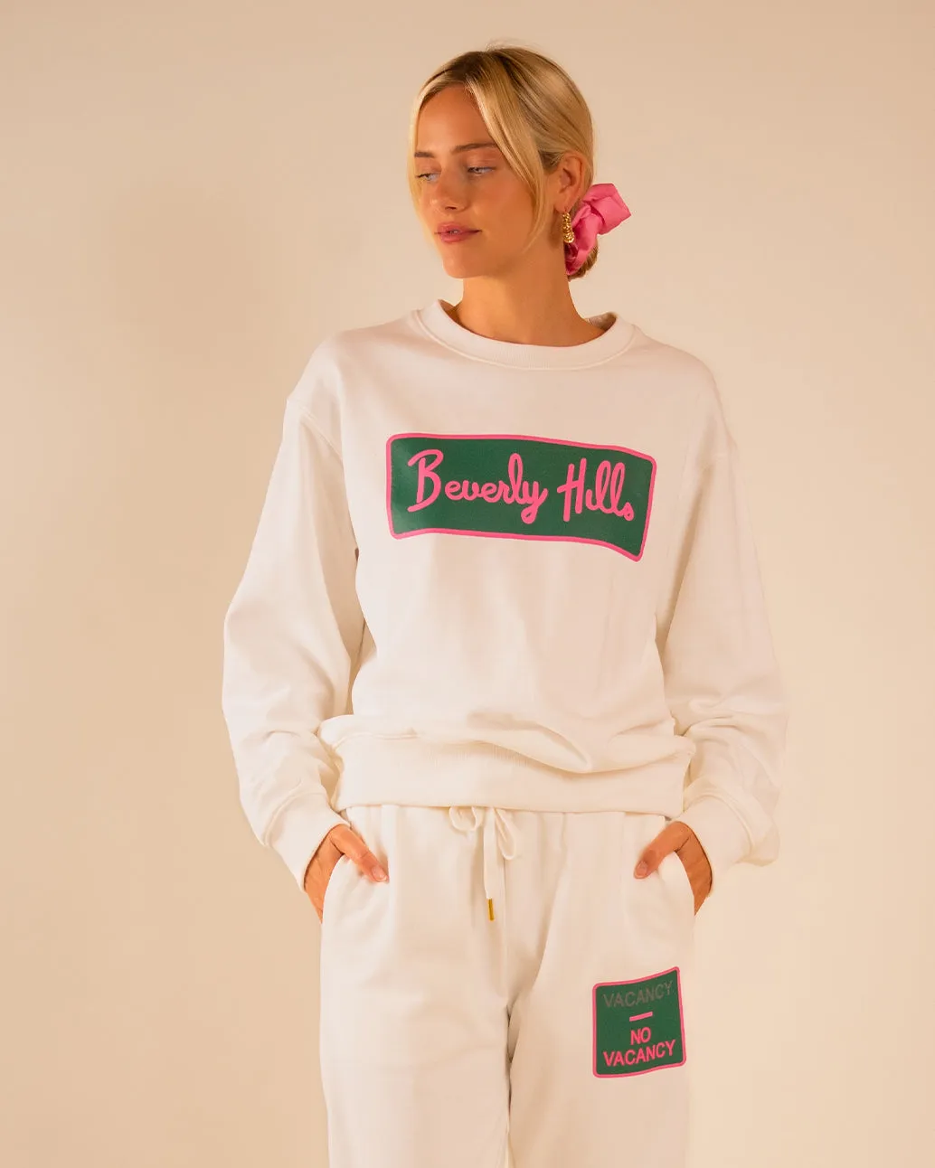 90’s Baggy Crewneck Beverly Hills White sold by Care Tucker product image thumbnail 3