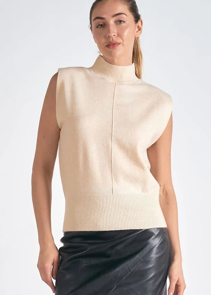 Elsa Mock Neck Sleeveless Sweater sold by Care Tucker product image thumbnail 4