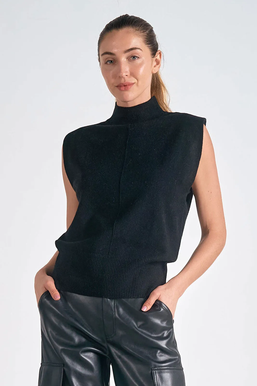 Elsa Mock Neck Sleeveless Sweater sold by Care Tucker product image thumbnail 3