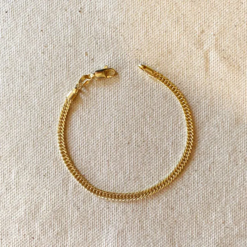 18k Gold Filled Double Curb Chain Bracelet Cuban sold by Care Tucker