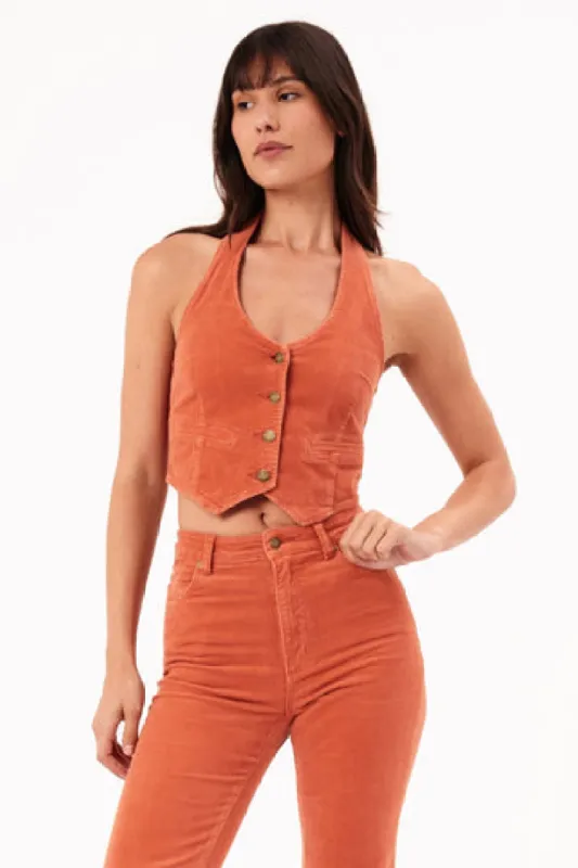 Halter Vest Cord - Rust sold by Care Tucker