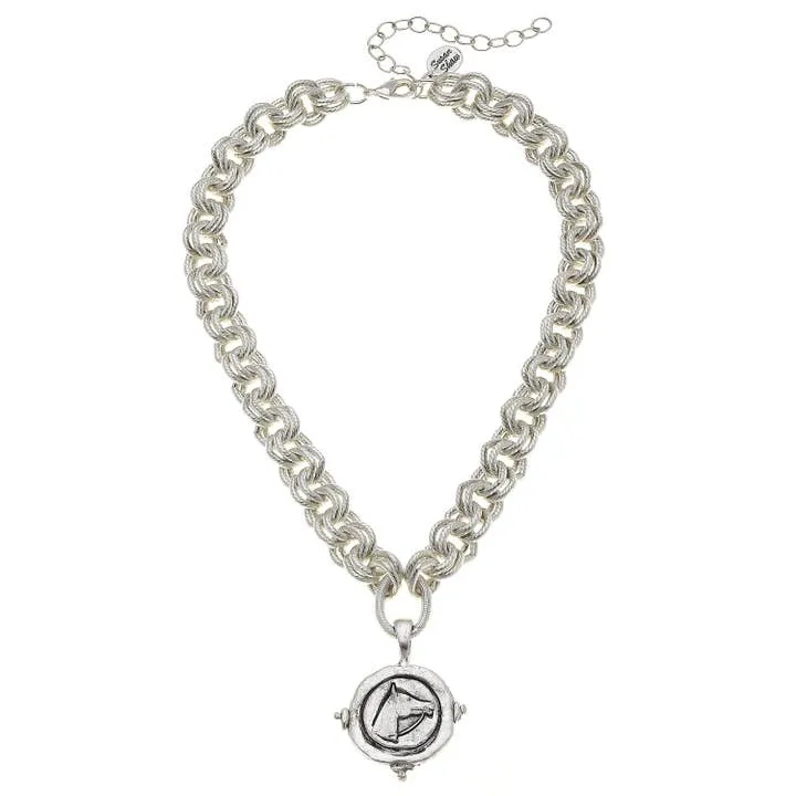 Silver Intaglio Horse Necklace sold by Care Tucker
