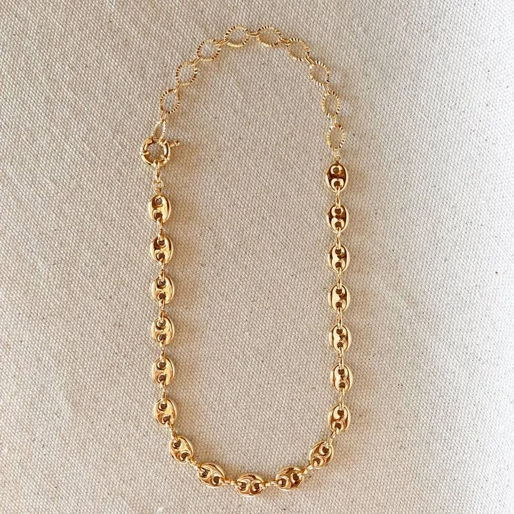 18k Gold Filled Puffy Mariner Choker Featuring Unique Chain Extender sold by Care Tucker