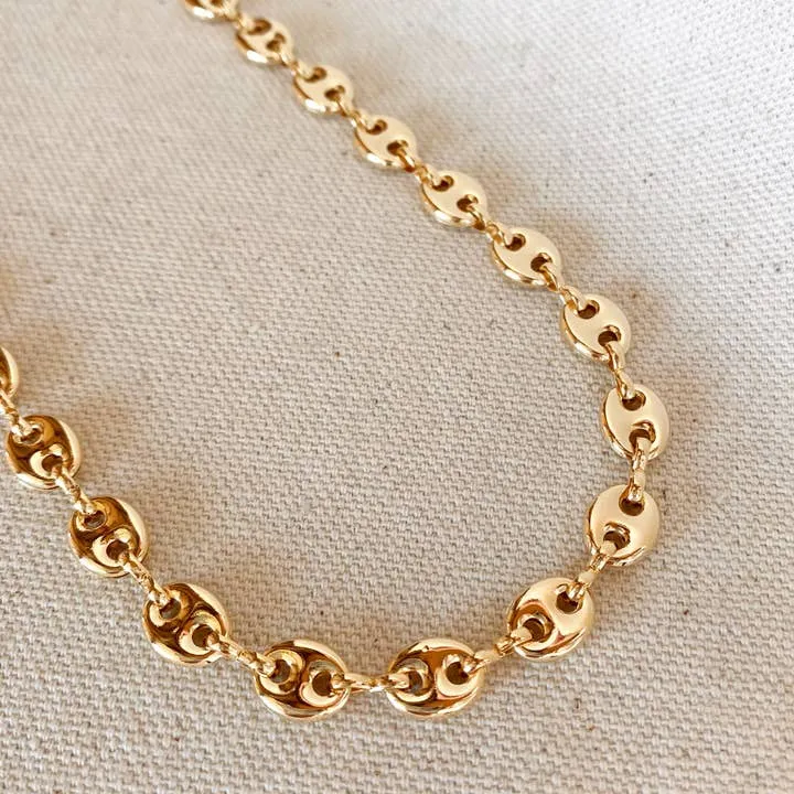 18k Gold Filled Puffy Mariner Choker Featuring Unique Chain Extender sold by Care Tucker product image thumbnail 3