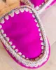 Suede Eskimo Slipper Rhinestones - Cyclamin sold by Care Tucker