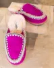 Suede Eskimo Slipper Rhinestones - Cyclamin sold by Care Tucker