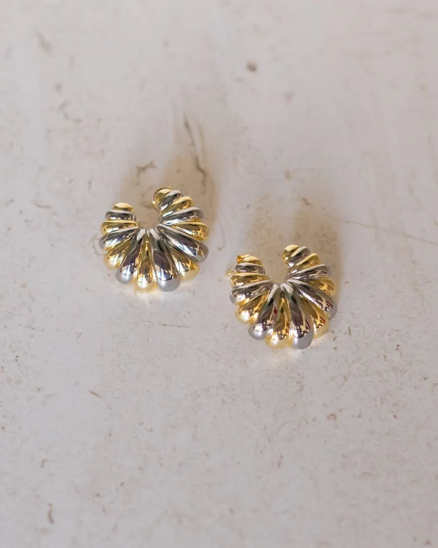 Mixed Metal Croissant Earrings sold by Care Tucker product image thumbnail 2
