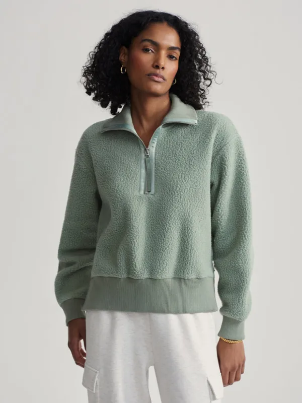 Roselle Half-Zip Fleece- Lily Pad sold by Care Tucker
