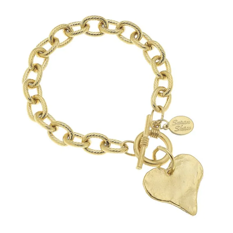 Gold Heart Toggle Bracelet sold by Care Tucker