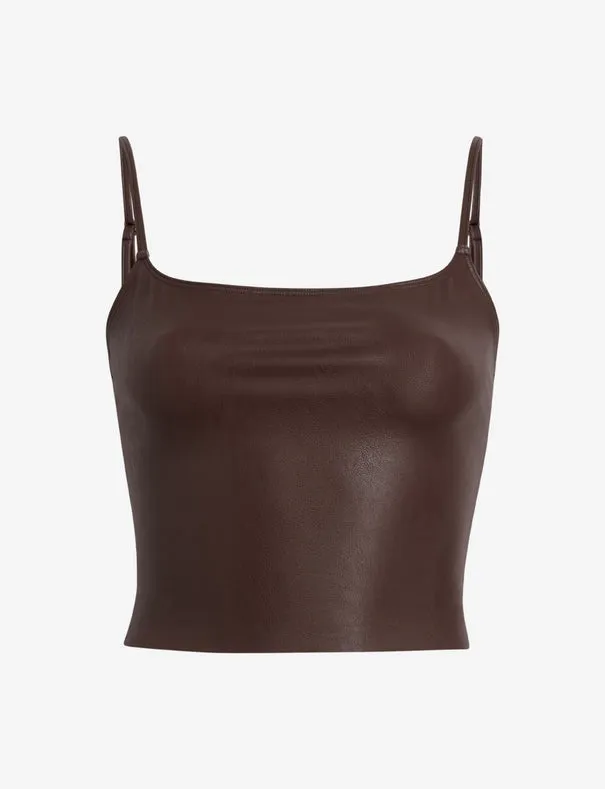 Faux Leather Cami Crop Top sold by Care Tucker