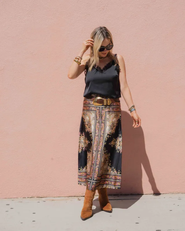 PRINTED Gypsy MIDI SKIRT sold by Care Tucker