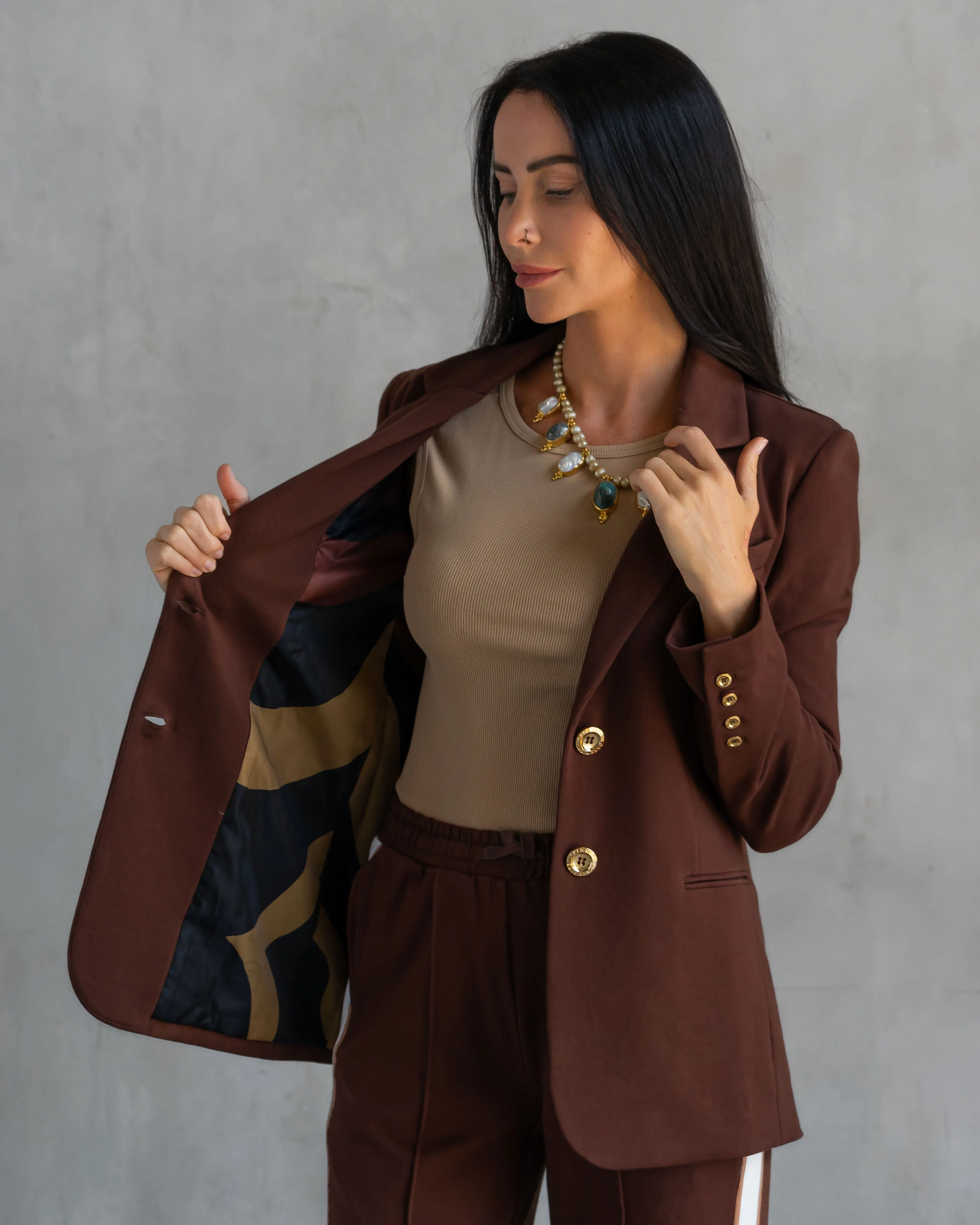 Morrison Interlock Blazer Espresso sold by Care Tucker product image thumbnail 4