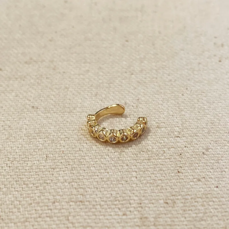 18k Gold Filled Bezel Cubic Zirconia Ear Cuff made by Care Tucker