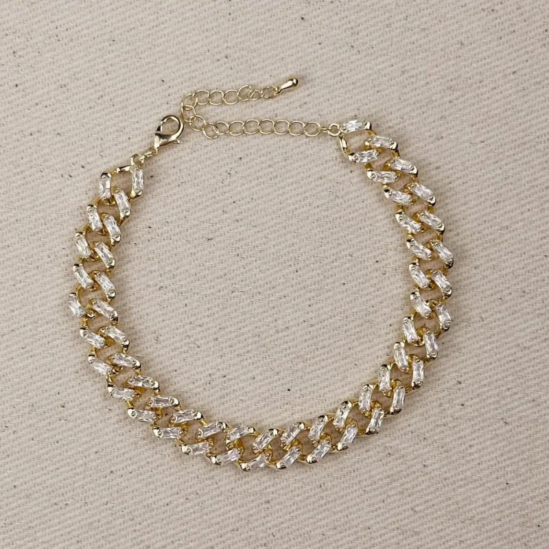 18k Gold Filled Iced Chunky Cuban Bracelet made by Care Tucker
