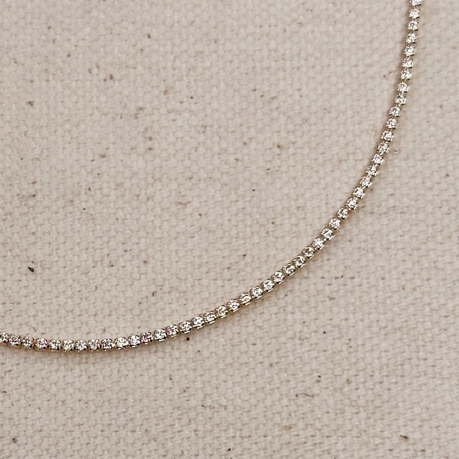 18k Gold Filled 1.2mm Cz Tennis Necklace sold by Care Tucker product image thumbnail 4