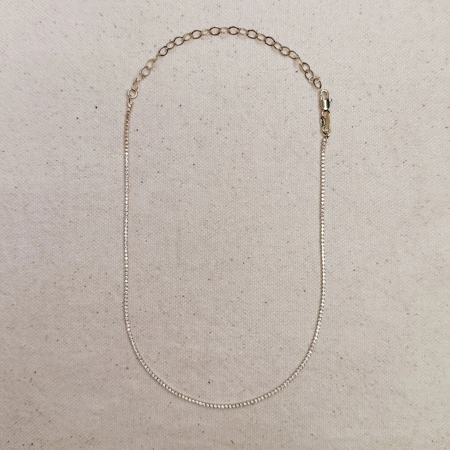 18k Gold Filled 1.2mm Cz Tennis Necklace sold by Care Tucker
