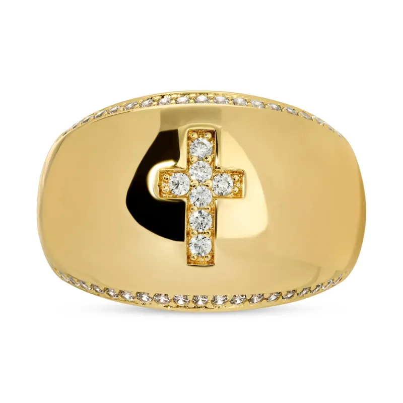 Ana Cross Dome Ring made by Care Tucker