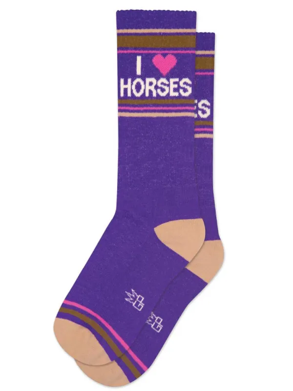 I ❤️ Horses Gym Crew Socks made by Care Tucker