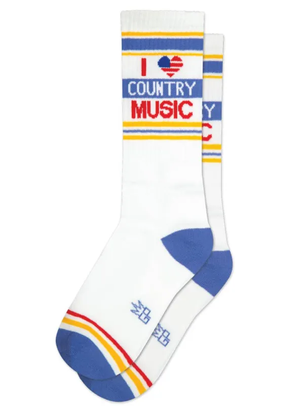 I ❤️ Country Music Gym Crew Socks sold by Care Tucker