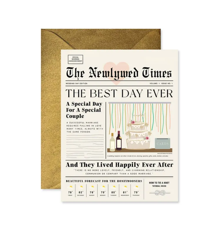 Newlywed Times Greeting Card sold by Care Tucker