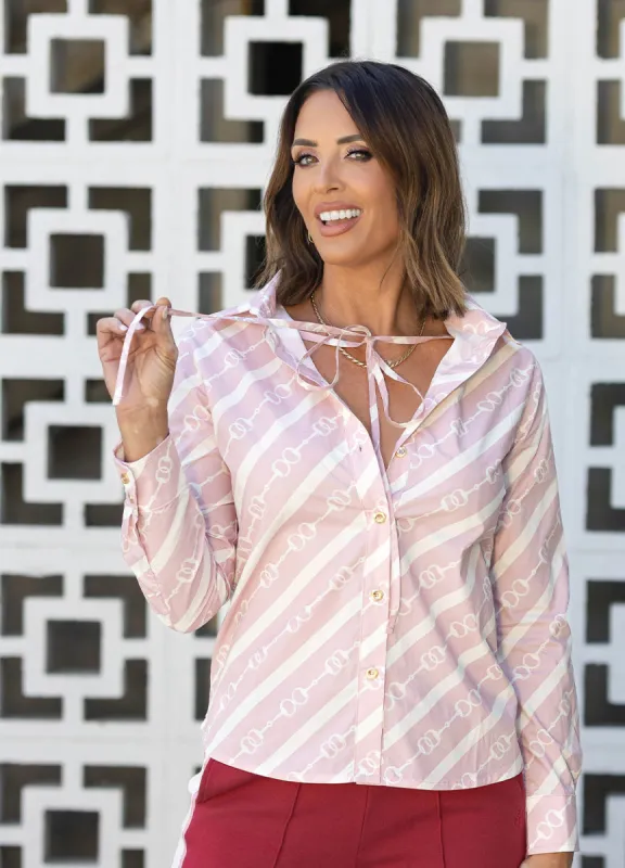 Secretariat Poplin Shirt - Horsebit (Dusty Rose) sold by Care Tucker