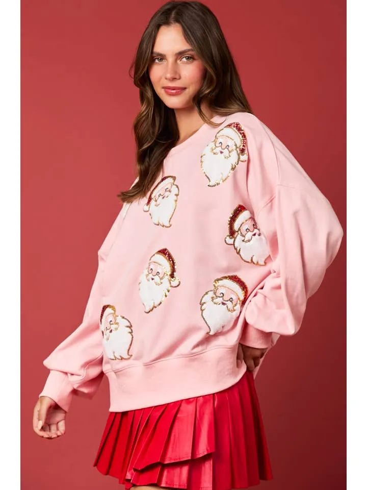 Santa Sequins & Fur Embroidery Sweatshirt sold by Care Tucker product image thumbnail 4