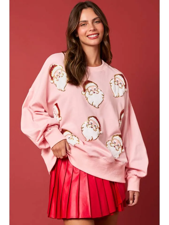 Santa Sequins & Fur Embroidery Sweatshirt sold by Care Tucker