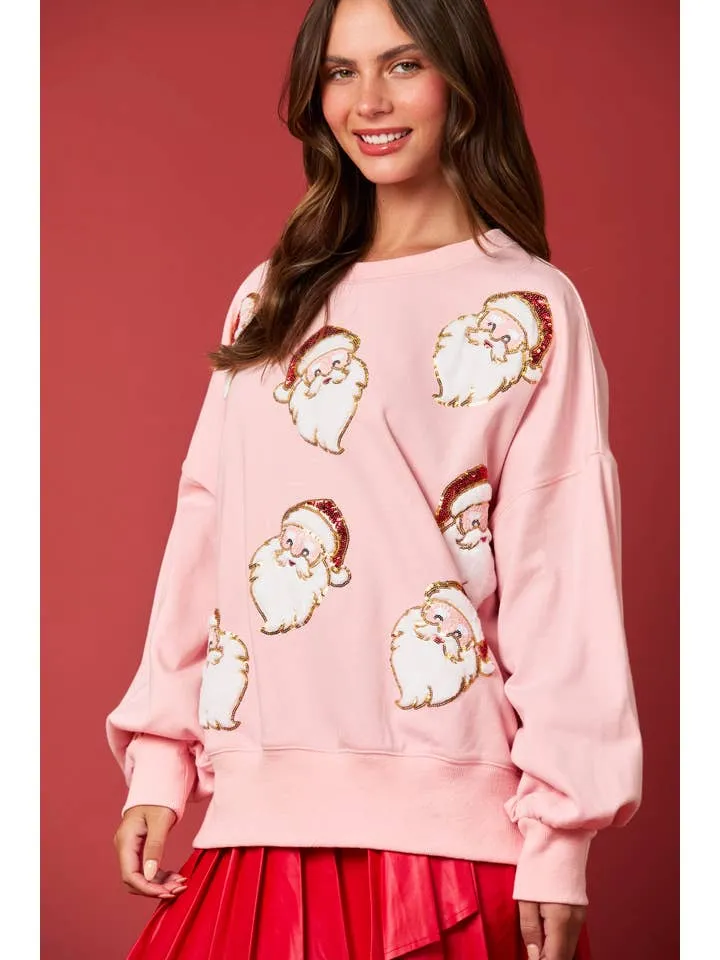 Santa Sequins & Fur Embroidery Sweatshirt sold by Care Tucker product image thumbnail 2