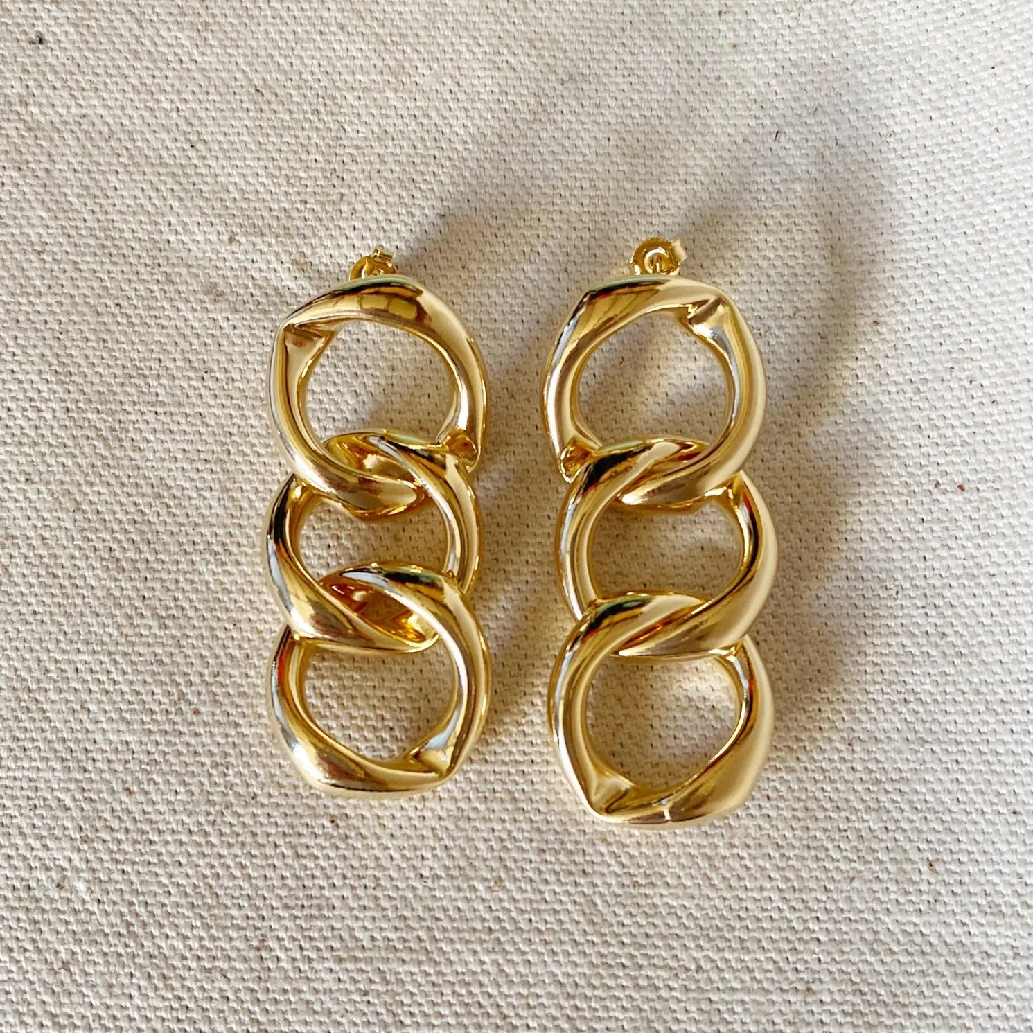18k Gold Filled Chain Drop Earrings sold by Care Tucker product image thumbnail 2