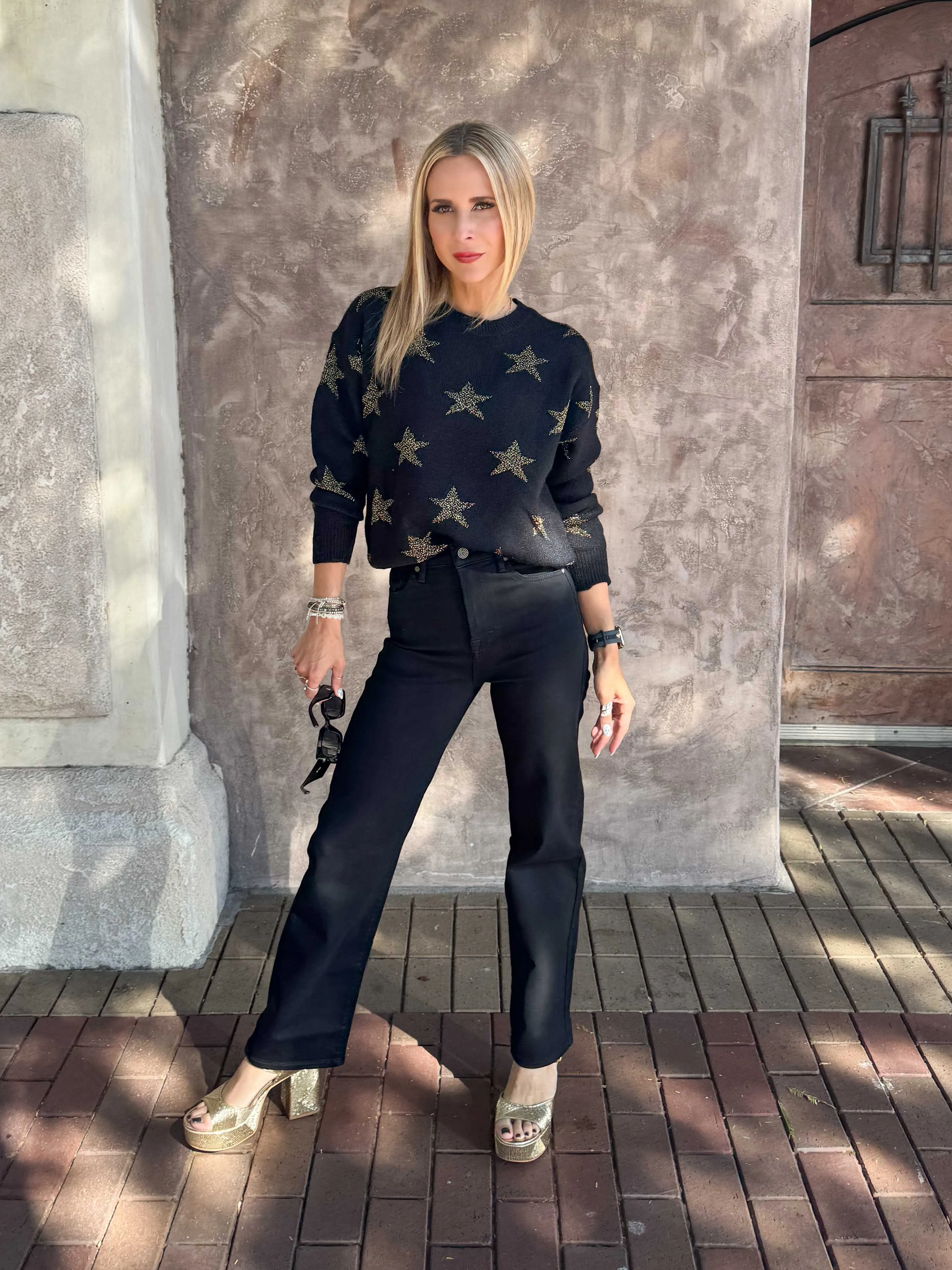 ROUND-NECK SWEATER WITH STAR PATTERN sold by Care Tucker product image thumbnail 3